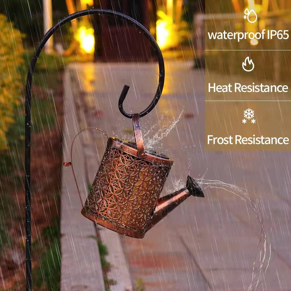 Solar Lights Outdoor Decorative, Metal Solar Watering Can Outdoor Lights IP65 Waterproof, Hanging Garden Decor Yard Lights Outside Patio Lawn, Gifts For Mom Women Birthday - CJDS