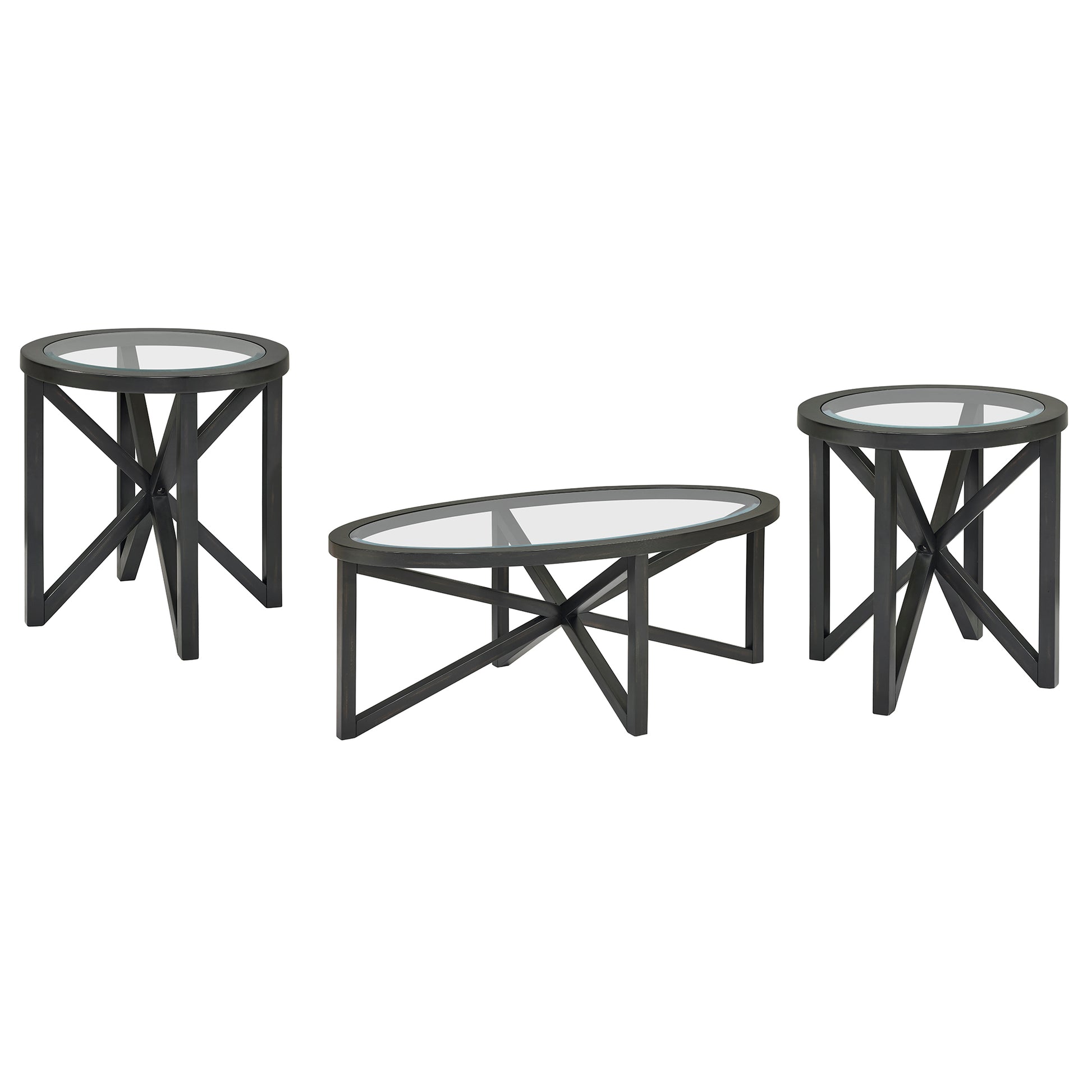 Modern Simple Glass Coffee Table, Tempered Glass Coffee Table Solid Wood Base Round Transparent Glass Top Modern Living Room Terrace Study Coffee Table