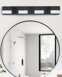 4-Light Acrylic Matte Black Bathroom Vanity Mirror Light For Mirror, Shower, And Bathroom Decor