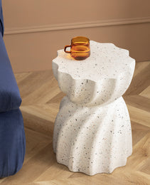 Cream Breeze Cafe Small Round Table Side Table