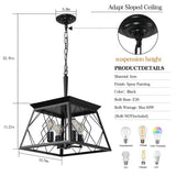 4 Lights Farmhouse Chandelier For Dining Room Black - No Bulbs Unavailable Platform- CJDS