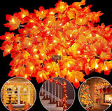 Simulation Maple Leaf Light String Thanksgiving Halloween Room Decoration Arrangement Battery Box - CJDS - FC