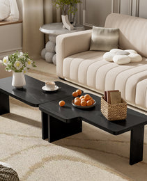 U-Can Modern Minimalist Coffee Table Set, Rectangle Coffee Table With Splicing Design, Multifunctional Combination Table For Living Room