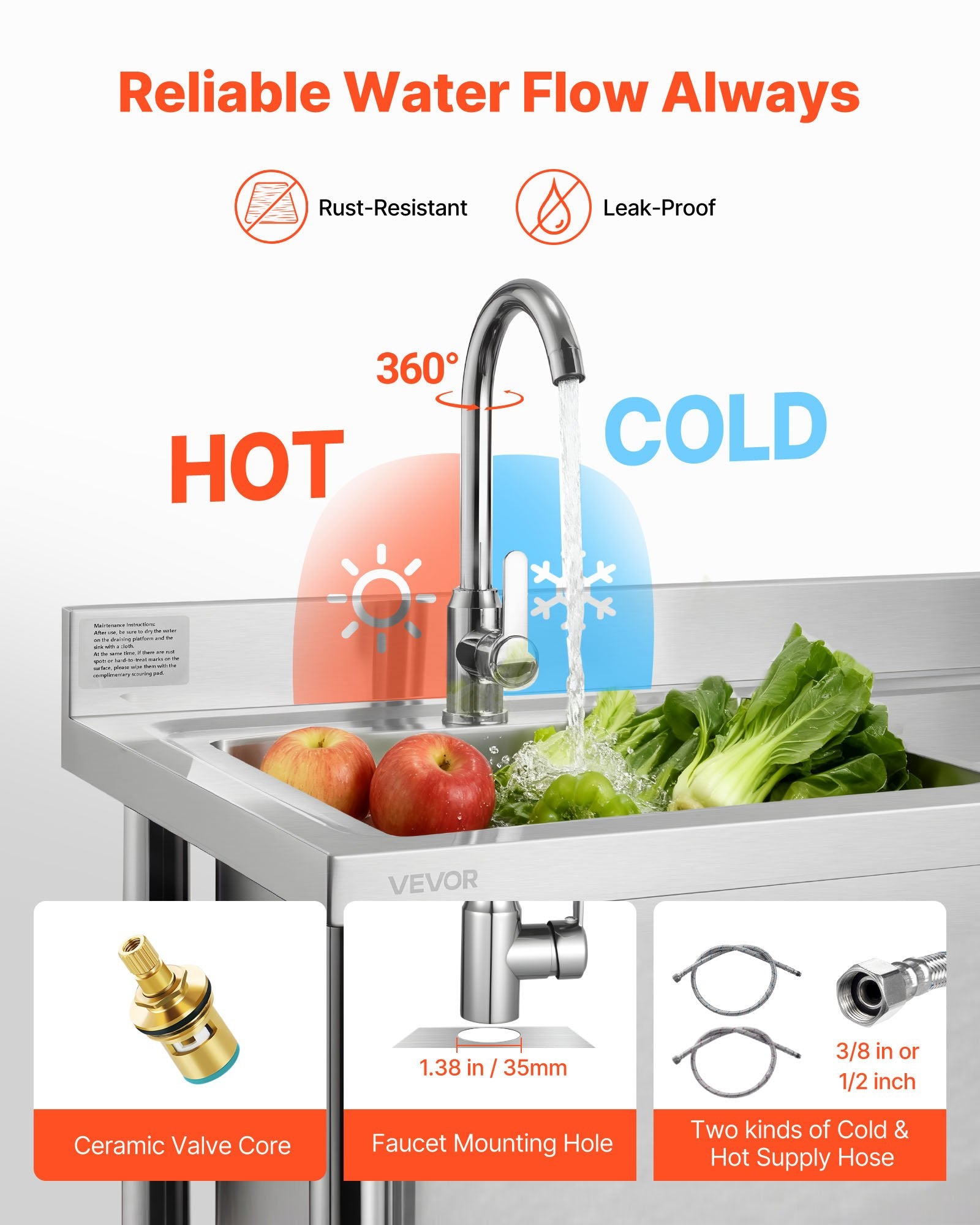 39" Stainless Steel Utility Sink Station – NSF-Certified Commercial Single Bowl with Workstation & Adjustable Storage