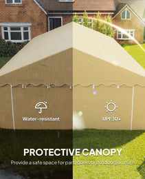 20’ x 40’ Party Tent, Outdoor Canopy Tent with Removable Sidewalls, 12 Windows for Parties, Wedding, Events, BBQ, Brown