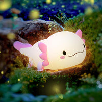 Axolotl Night Light for Kids, Animal Silicone Nursery Night Lamp, Rechargeable Table Lamp Bedside Lamp, Cute Room Decor Night Light for Bedroom Living Room Dining Desk Decor Gift Kawaii Toys