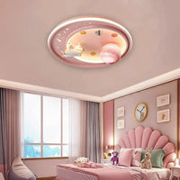 2026 for Pink Cartoon Children Ceiling Light Astronaut Starry Sky LED Eye Protection Lamp Creative Kids Room Decor Lighting