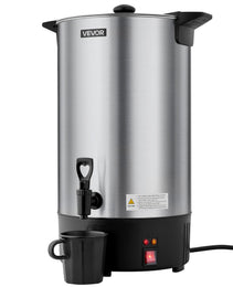 Commercial Coffee Urn, 100 Cup 15 L Hot Beverage Dispenser With Dripless Faucet, Quick-Brewing Stainless Steel Large Commercial Coffee Maker, For Catering, Business, Party, Church & Restaurant