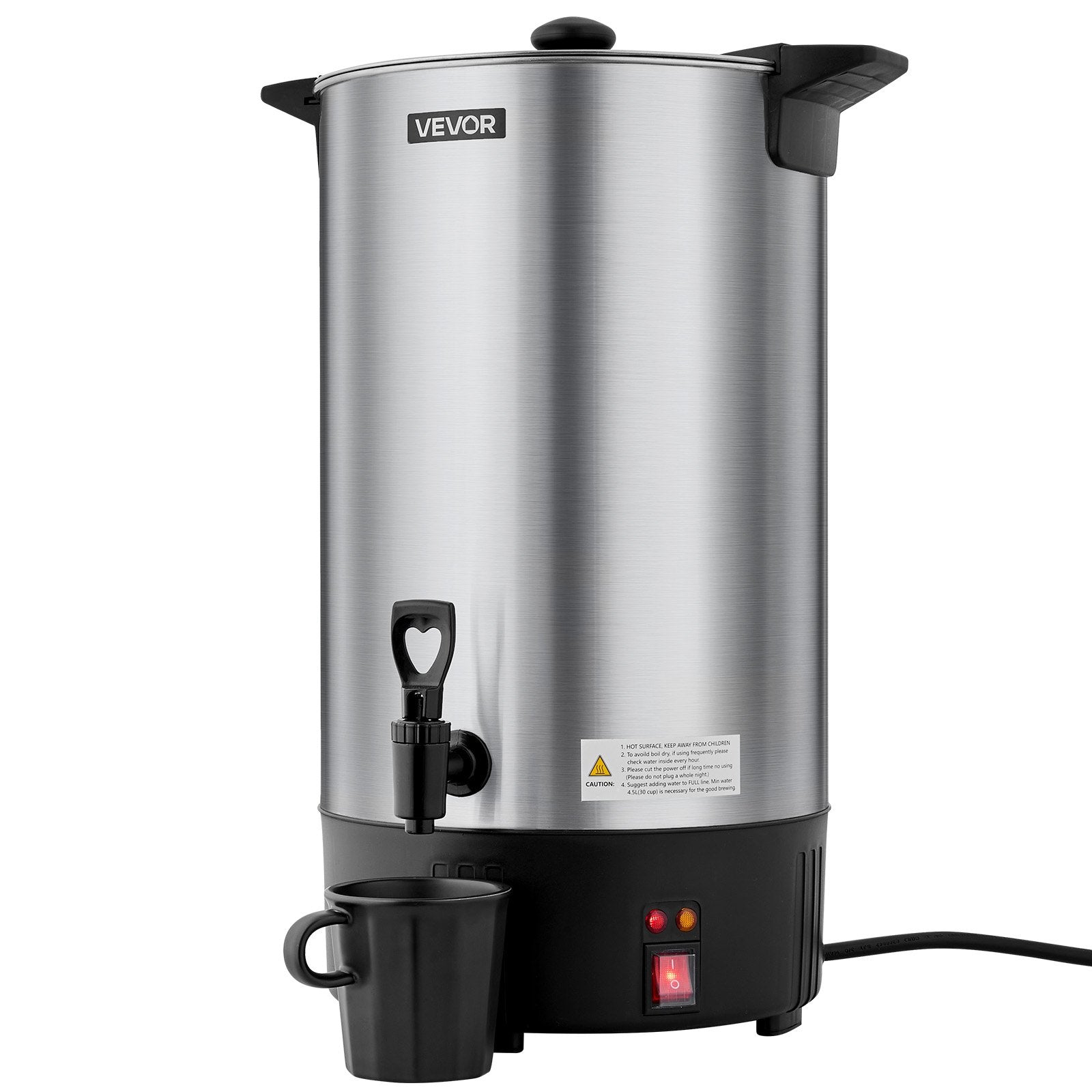 Commercial Coffee Urn, 100 Cup 15 L Hot Beverage Dispenser With Dripless Faucet, Quick-Brewing Stainless Steel Large Commercial Coffee Maker, For Catering, Business, Party, Church & Restaurant