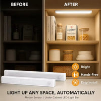 50cm Motion Sensor Night Light Under Cabinet LED Strip Lamp Wireless Rechargeable Induction Bar Light for Entrance Kitchen Room