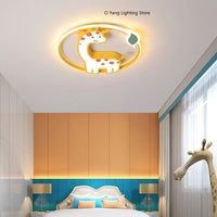 Designer  Led Ceiling Light Girl Bedroom Chandelier Kids Baby Boy Room Decor Cute Giraffe Ceiling Lamp Plafon RC Dimmable
