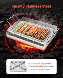 17x13 In Flat Top Griddle Stainless Steel Universal BBQ Grill Pan Cookware