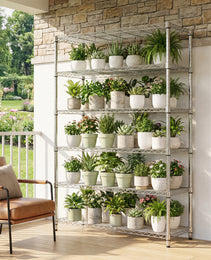 6 Tiers Storage Shelves Load 2100LBS, Metal Shelving Wire Metal Shelving Unit Shelves For Storage Adjustable Garage Shelving For Pantry Kitchen Garage Chrome 17.7  D X 47.3  W X 82.4  H