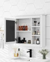 30 X 28 Medicine Cabinet, Wall Mounted Bathroom Storage Cabinet, Modern Bathroom Wall Cabinet With Mirror,Medicine Cabinet,  Mirror Cabinet With 3 Open Shelves Not Include Bathroom Vanity