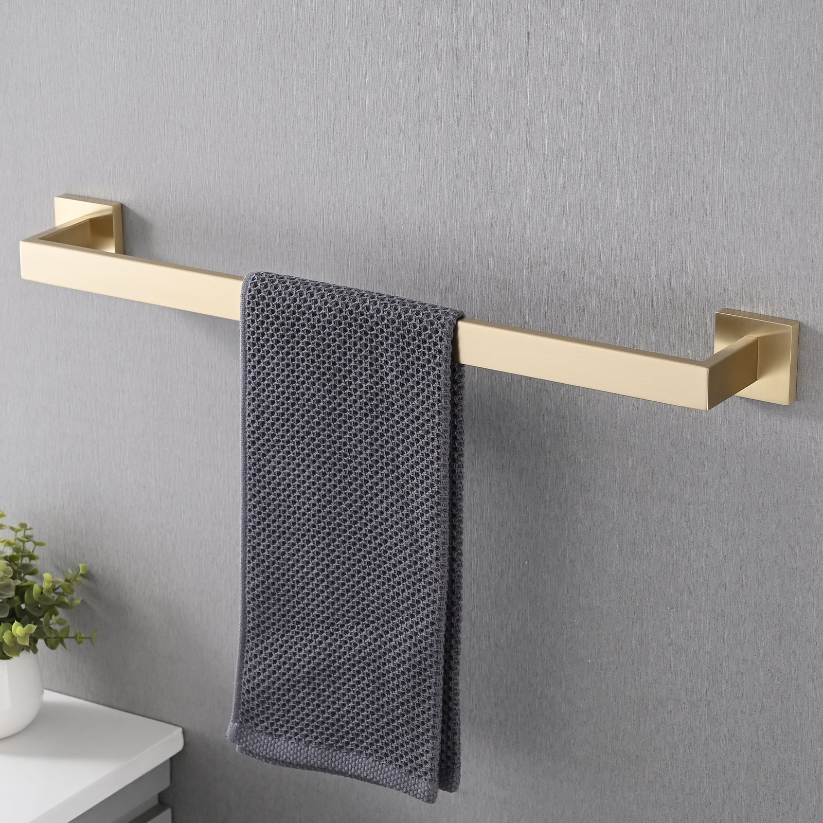5 Piece SUS304 Bathroom Set Towel Bar  Ring  Hooks  TP Holder  Brushed Finish