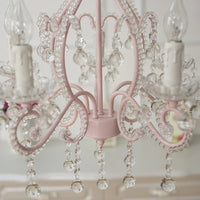 Pink Princess Room Crystal Chandeliers French Romantic Children's Room Lamps Warm Girl Bedroom Decor Children's Room Chandelier