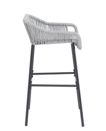 La Push Outdoor Patio Light Gray Rope Bar Stool  Set Of 2