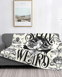 Gothic Mysterious Halloween Witch Flannel Blanket