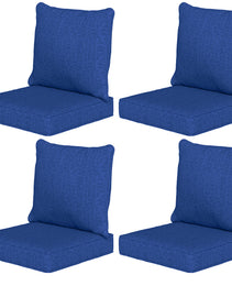 8 Patio Chair Cushions with Seat & Backrest, Fade Resistant Seat Replacement Cushion Set, Navy Blue