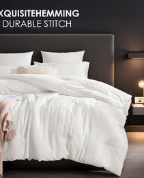 All Season White Oversized Solid Plump Duvet, Premium Hotel, Bedroom And Guesthouse Comforter. This Extra Warm Thick Winter Quilt Transitions Seamlessly For Spring, Autumn Use, Christmas Gift.