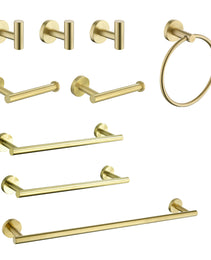 9 Piece Stainless Steel Bathroom Towel Rack Set Wall Mount