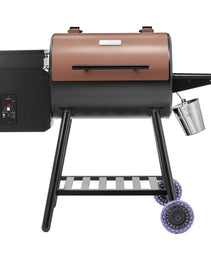 Wood Pellet Grill Smoker Outdoor Electric BBQ Grills 456 Sq.in Cook Area