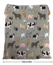 Various Animals Blanket Soft Pig Horse Durable Comfortable Blanket Women Birthday Gift Home Decoration Sofa Couch Office Bed Camping Travel  75x100cm 130x150cm 150x200cm