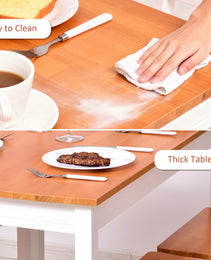 Dining Table Set For 4, 5 Piece Modern Kitchen Table And Chairs, Solid Wood Dining Room Set For Small Spaces, Breakfast Nook, White
