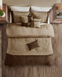 7 Piece Faux Suede Comforter Set
