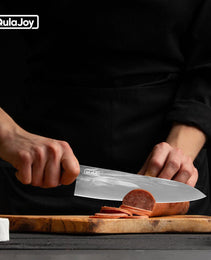 Qulajoy Chef Knife 8 Inch - Hand Forged Swedish Sandvik Steel Gyuto Cooking Knife - Professional Japanese Kitchen Knife - Classic Octagonal Handle