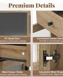 Nightstand With Drawer And Cabinet