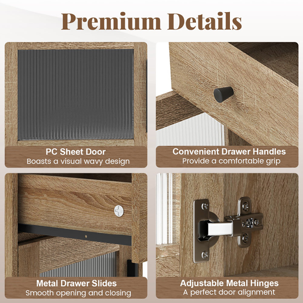 Nightstand With Drawer And Cabinet
