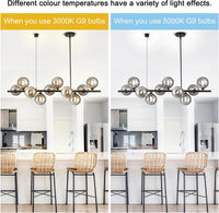 Black Linear Chandeliers for Dining Room 40" Modern Sputnik Light Fixture