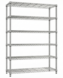 6 Tiers Storage Shelves Load 2100LBS, Metal Shelving Wire Metal Shelving Unit Shelves For Storage Adjustable Garage Shelving For Pantry Kitchen Garage Chrome 17.7  D X 47.3  W X 82.4  H
