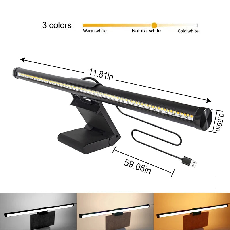 LED Monitor Light Bar 30cm 40cm Computer Monitor Lamp Reading Desk Lamp Setup Screen Hanging Light Adjustable Color Temperature