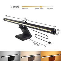 LED Monitor Light Bar 30cm 40cm Computer Monitor Lamp Reading Desk Lamp Setup Screen Hanging Light Adjustable Color Temperature