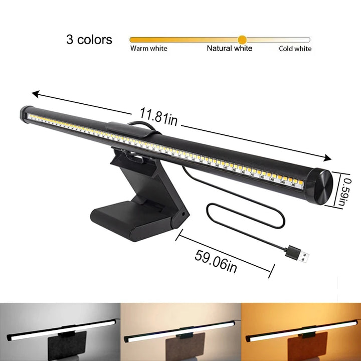 LED Monitor Light Bar 30cm 40cm Computer Monitor Lamp Reading Desk Lamp Setup Screen Hanging Light Adjustable Color Temperature