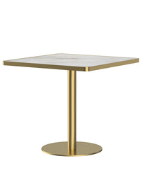 Square Modern Dinning Table 31.5 Inches Bistro Table Tulip Table With Faux Marble Top,Easy Assemble,Sturdy Metal Frame Diameter