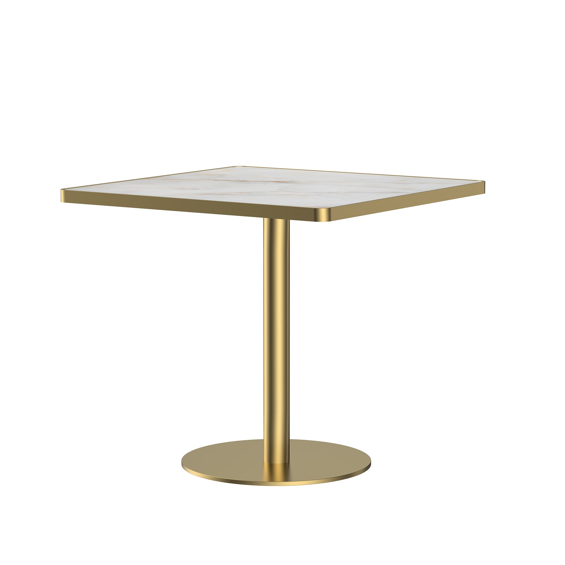 Square Modern Dinning Table 31.5 Inches Bistro Table Tulip Table With Faux Marble Top,Easy Assemble,Sturdy Metal Frame Diameter