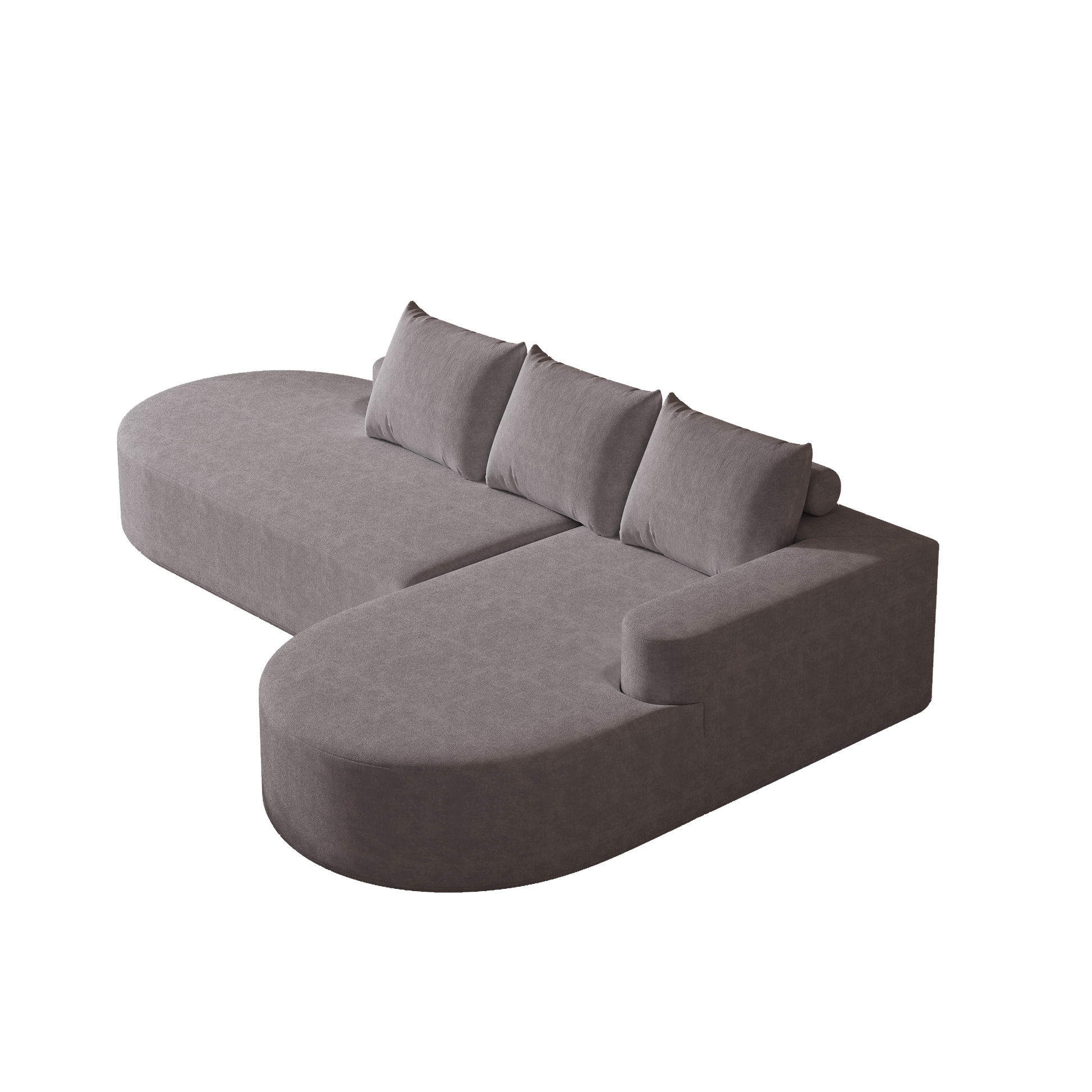 Modern Curved Sofa ,Chenille Upholstered Sectional Sofa Couch Set,Modular 108.5 L Shaped Sectional Living Room Sofa Set With 3 Pillows,Free Combination Sofa Couch For Living Room,Bedroom