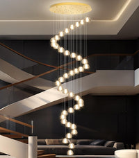 236'' Long Large Crystal Chandeliers LED Chandeliers for High Ceiling Handing Light Fixture for Entrance Hallway Foyer Staircase Lobby Gold