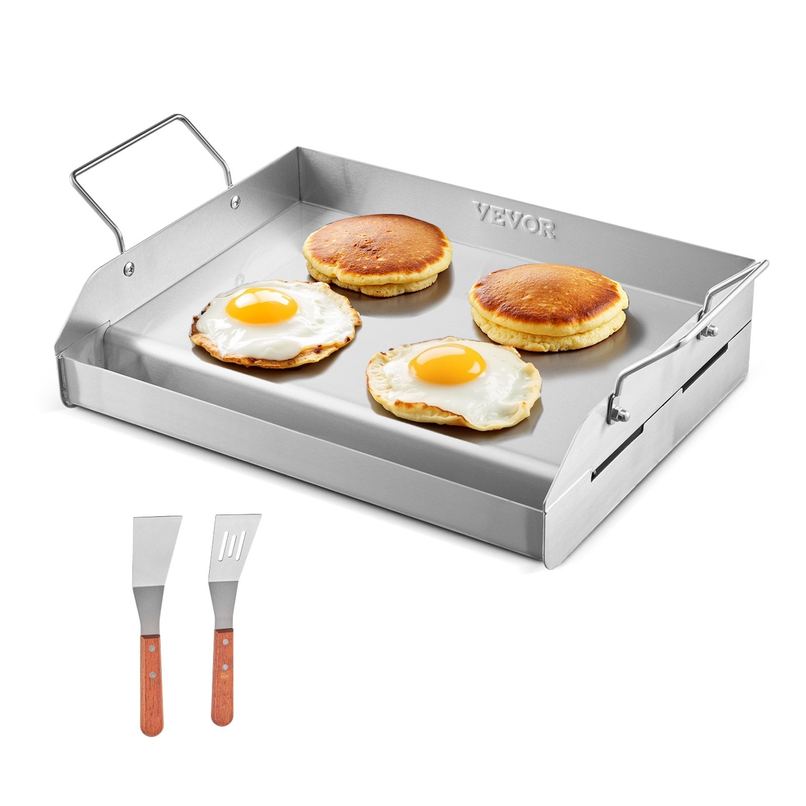 17x13 In Flat Top Griddle Stainless Steel Universal BBQ Grill Pan Cookware