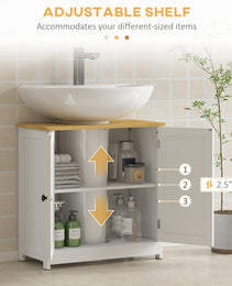 Bathroom Vanities Under Sink Storage Cabinet Cupboard With 2 Doors, 23.5" X 11.75" X 24", White