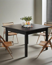 Wood Dining Table Modern Kitchen Table For Dining Room Living Room, 2-4 People Dining Room Table Square Dinner Tables With Wooden Legs Thick Top