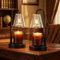 2 Pack Candle Warmer Lamp with Timer,Dimmable,Adjustable Height