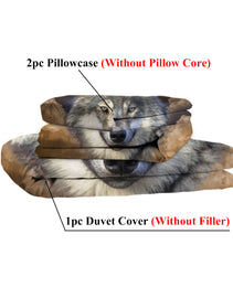 3pcs Wolf Pack Tribe Bedroom Printed Bedding Suitable For All Seasons