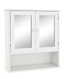 Bathroom Wall Cabinet With Double Mirror Doors And Shelves