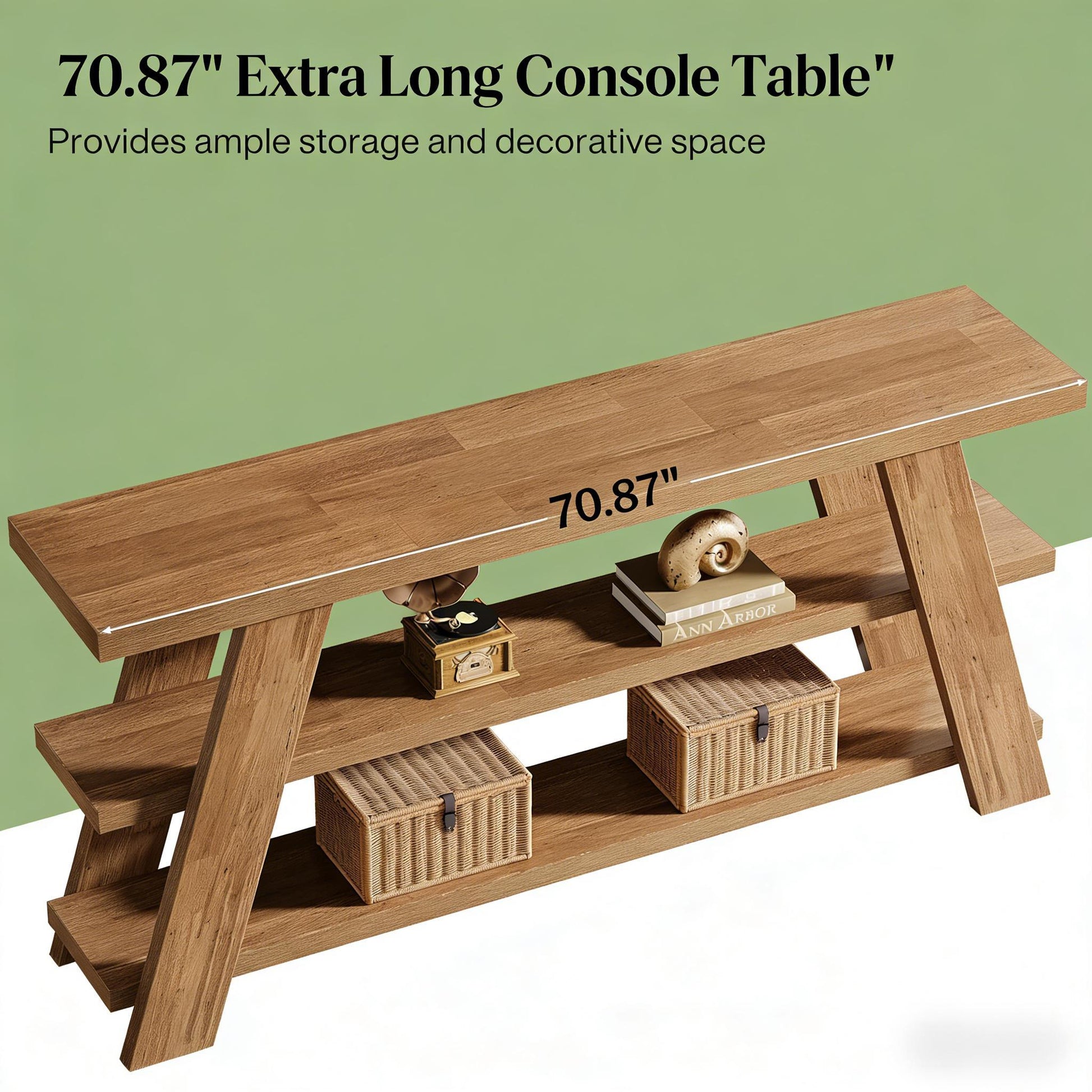 Slim Storage Side Table,3-Tier Console Table,Sofa Table