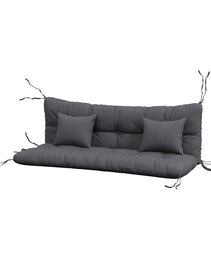 59" Tufted Bench Cushions & Throw Pillows, Replacement Bench Seat Pad, Back & 2 Pillows for Outdoor Furniture, Charcoal