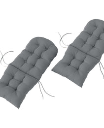 Chair Cushions Set Of 2, Tufted High Back Patio Non-Slip Cushions For Chairs, Gray
